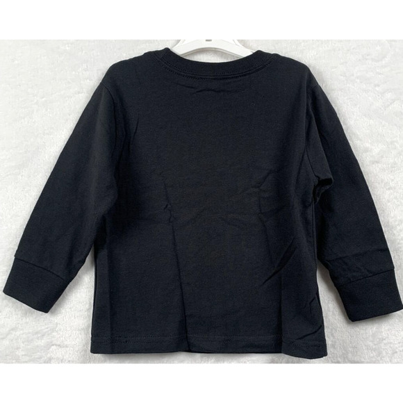 Kids Toddler Halloween Long Sleeve Glow in the Dark T-Shirt Skeleton Size 3T Blk - Picture 3 of 4